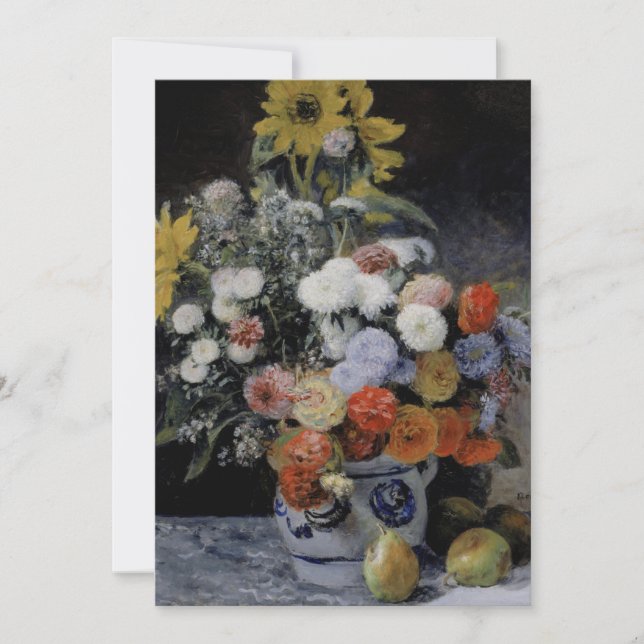 Auguste Renoir - Gemischte Blume in einem Erdgesch Einladung (Vorderseite)