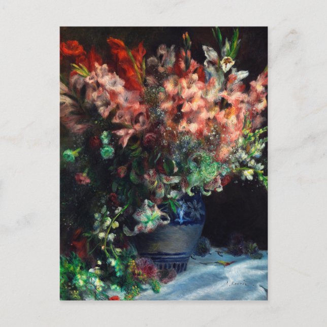 Auguste Renoir - Gladioli in einer Vase Postkarte (Vorderseite)