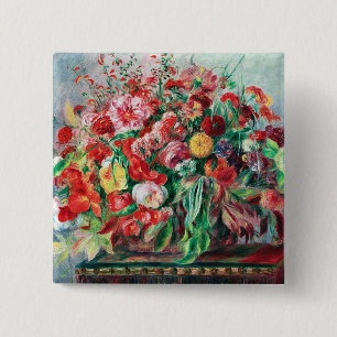 Auguste Renoir - Korb der Blume, Button