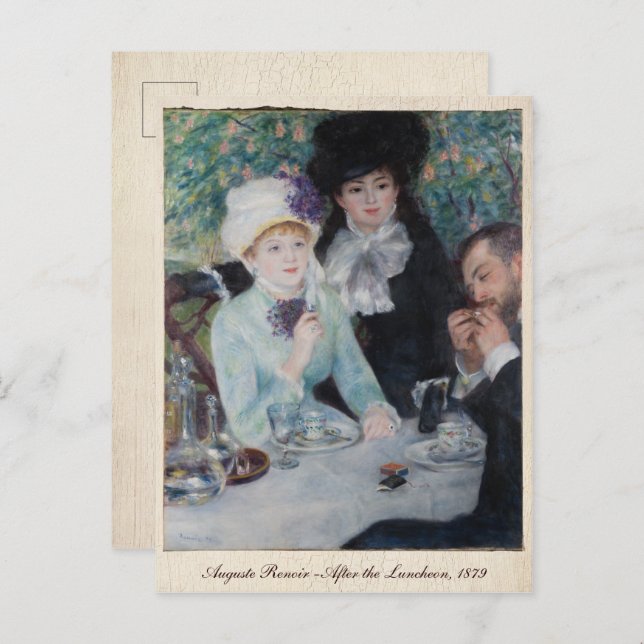 Auguste Renoir, nach dem Mittagessen, 1879 Vintag Postkarte (Vorne/Hinten)