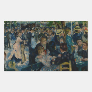 Auguste Renoir - Tanz im Le Moulin de la Galette Rechteckiger Aufkleber