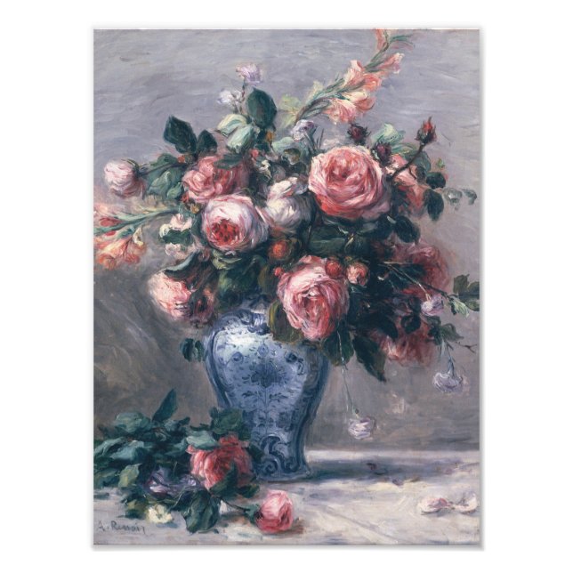 Auguste Renoir - Vase von Rose Fotodruck (Vorne)