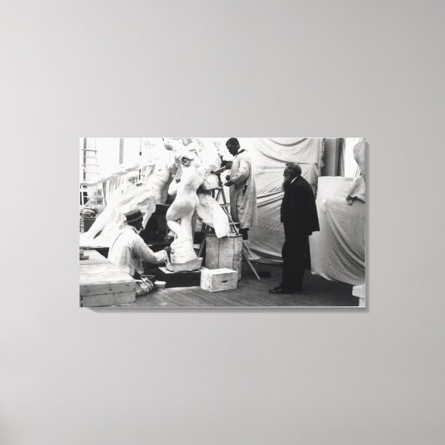 Auguste Rodin in seinem Pariser Studio Leinwanddruck (Vorderseite)