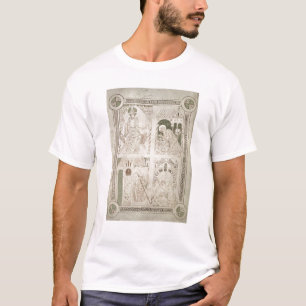 Augustine an den Füßen von Christus u. von T-Shirt
