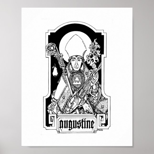 Augustine des Hippo 8" x 10" Print Poster (Vorne)