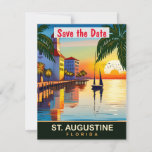 Augustine, Florida, Travel Postcard, Save The Date<br><div class="desc">Augustine Save the Date Hochzeitseinladung,  Reise Postkarte. Schöner Sonnenuntergang in lebhaften Farben.</div>