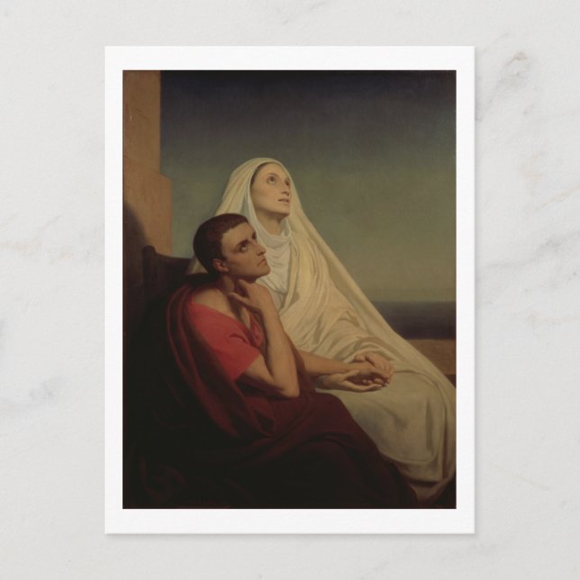 Augustine und seine Mutter St. Monica, 1855 Postkarte (Vorderseite)