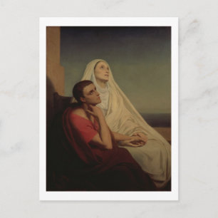 Augustine und seine Mutter St. Monica, 1855 Postkarte