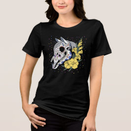 Augusts Gladiole & Pferdeschädel Tri-Blend Shirt
