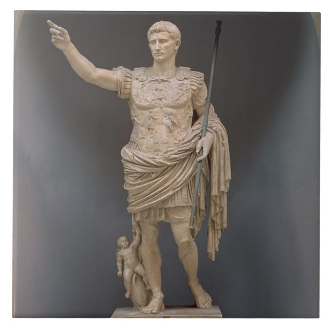 Augustus von Prima Porta, c.20 BC (Marmor) Fliese (Vorderseite)