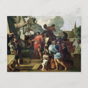 Augustus vor dem Grab von Alexander III. Postkarte