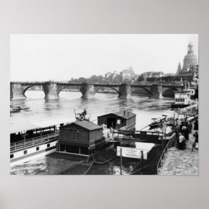 Augustusbrücke, Dresden, ca. 1910 Poster