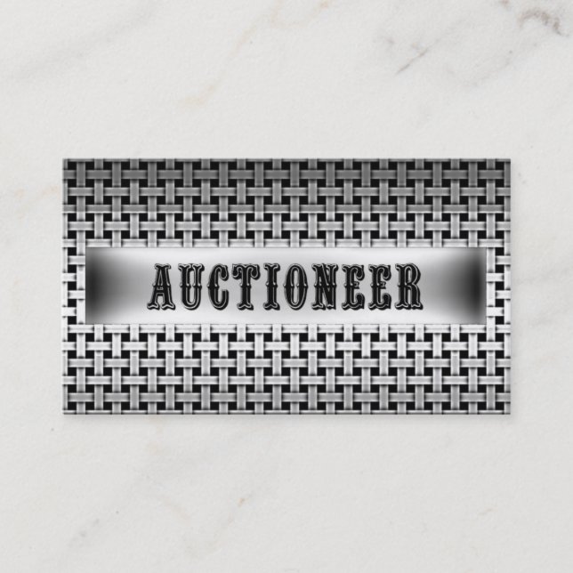 Auktionator Metal Look Business Card Visitenkarte (Vorderseite)