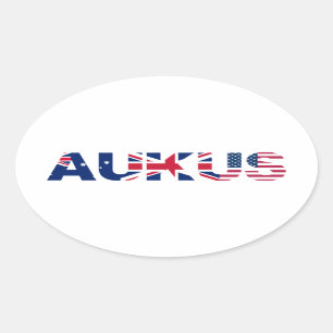 AUKUS AU UK OVALER AUFKLEBER