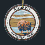 Aulavik Nationalpark Canada Musk Ox Vintag Keramik Ornament<br><div class="desc">Aulavik National Park Vektorgrafik Design. Der Park ist bekannt für seinen Zugang zum Thomsen Fluss,  einem der nördlichsten Flüsse Nordamerikas.</div>
