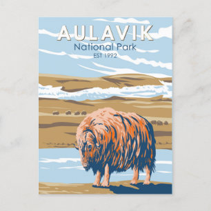 Aulavik Nationalpark Canada Musk Ox Vintag Postkarte