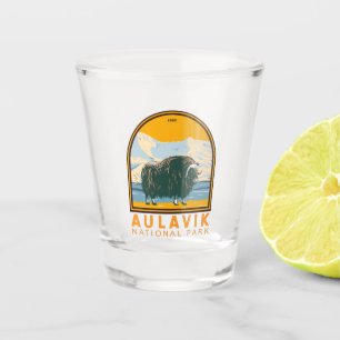 Aulavik-Nationalpark Kanada Moschusochse Vintage Schnapsglas