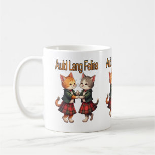 Auld Lang Feline Orange Cats tanzen Ceilidh  Kaffeetasse