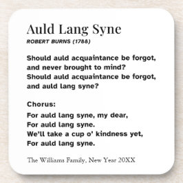 Auld Lang Syne Liedtexte Silvester Personalisiert Getränkeuntersetzer