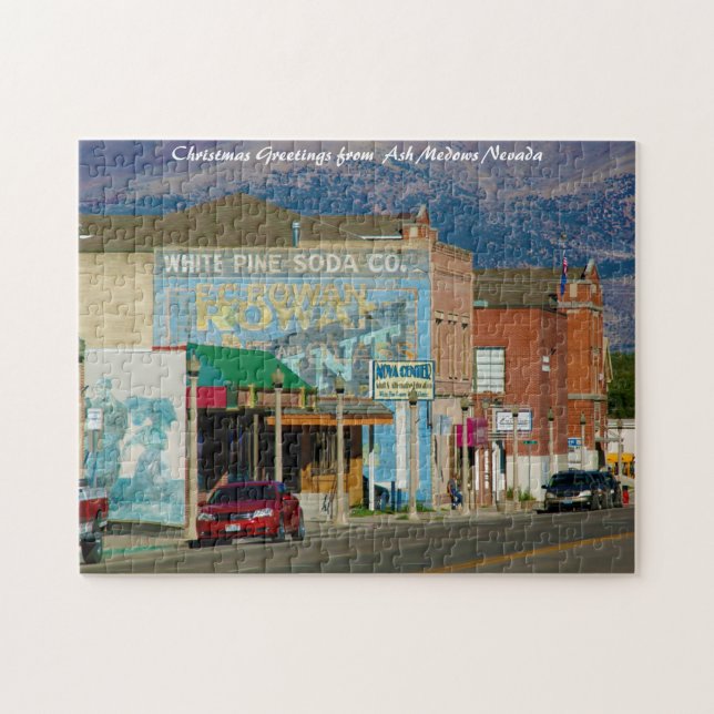 Aultman Street Ely Nevada.Christmas Grüße Puzzle (Horizontal)