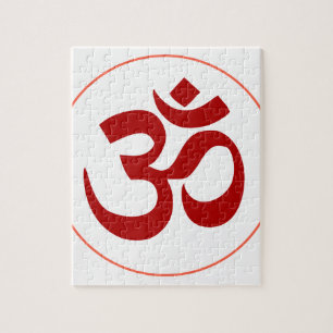 Aum- oder Om-Symbol (Dunkelrote Farbe) Puzzle