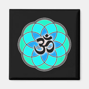 Aum Zeichen Yoga Meditation Samen des Lebens Blüte Magnet