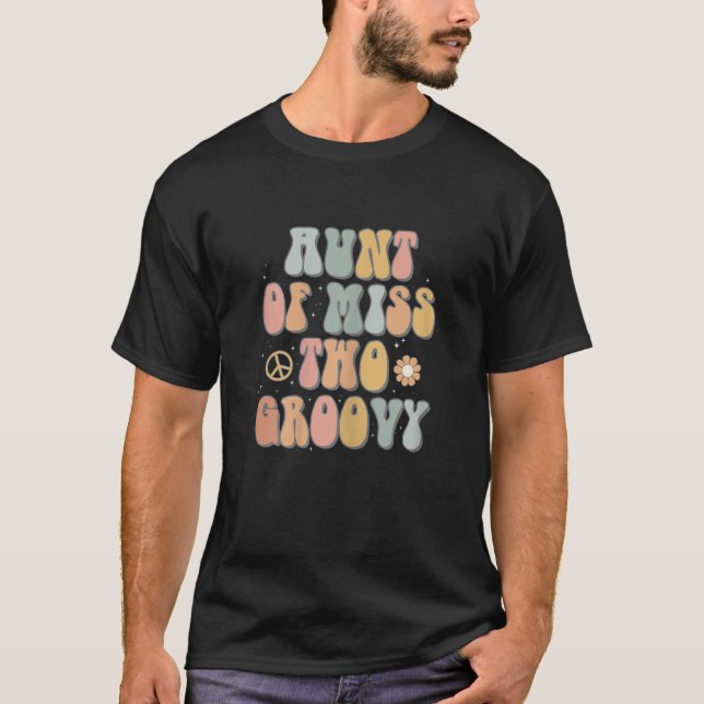 Aunt Auntie Two Groovy Second Birthday Retro 2nd B T-Shirt (Vorderseite)