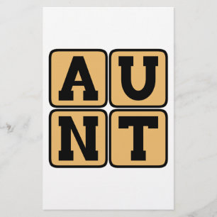AUNT Aunty Tuntie Word Funny Family Wiedersehen