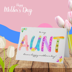 AUNT Bold Bohemisch Mother Day Card Karte