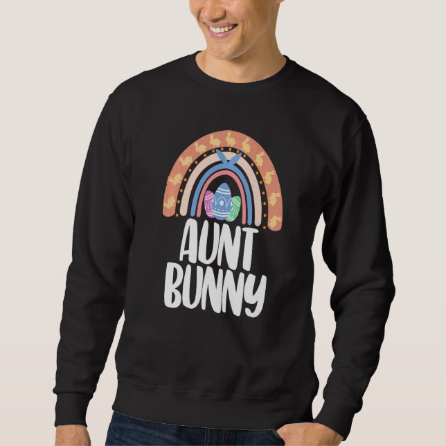 Aunt Bunny Easter Rainbow Love Funny Women Easter  Sweatshirt (Vorderseite)