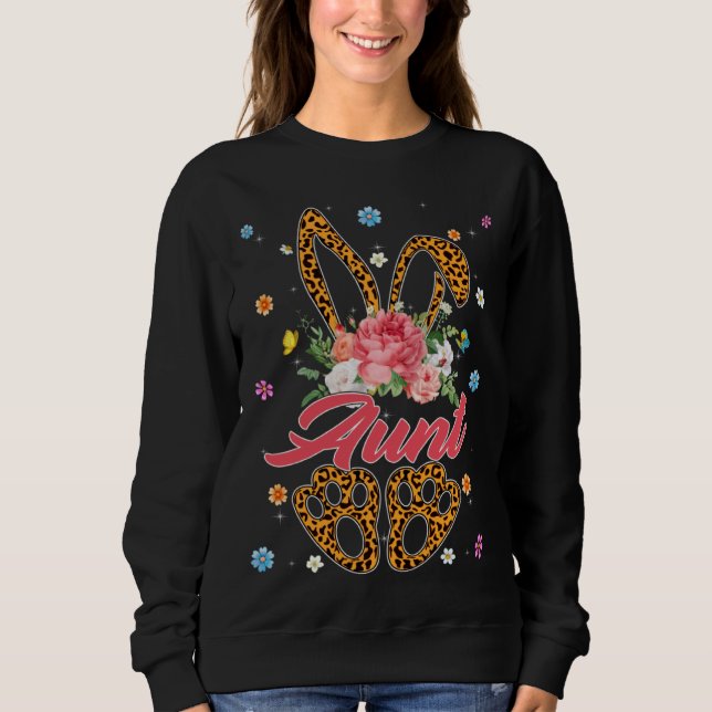Aunt Leopard Bunny Matching Family Easter Day Part Sweatshirt (Vorderseite)