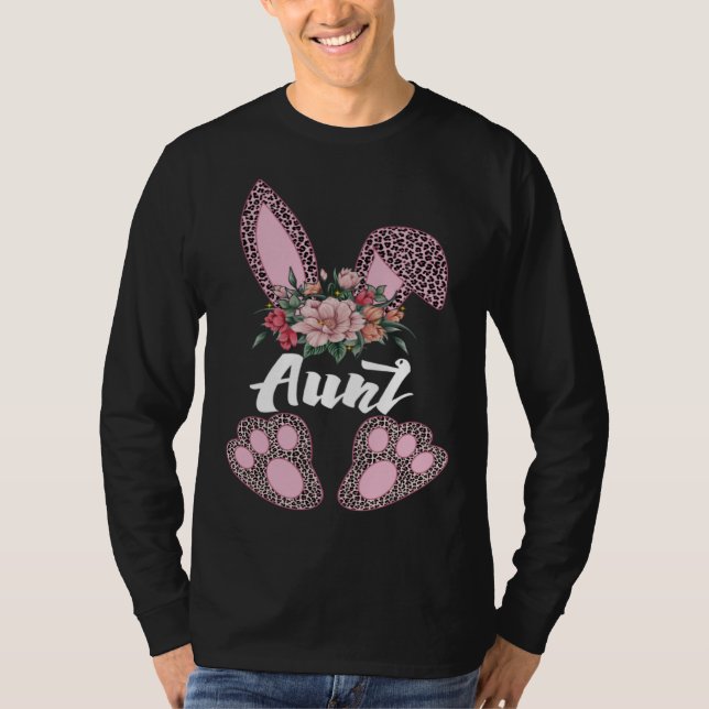 Aunt Leopard Bunny Matching Family Easter Day Part T-Shirt (Vorderseite)