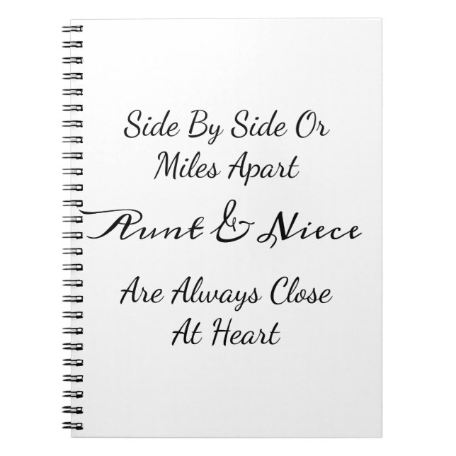 Aunt & Niece Quote – Side By Side or Miles Apart Notizblock (Vorderseite)
