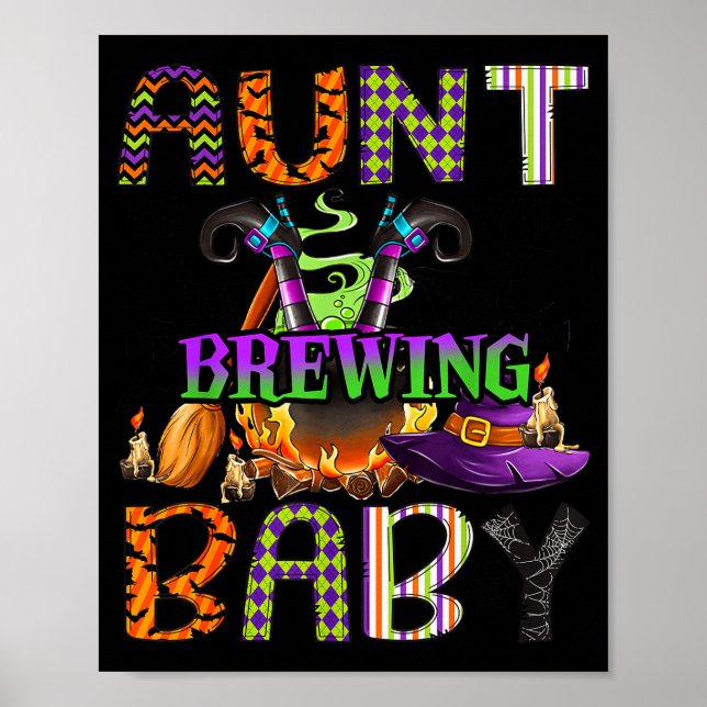 Aunt Of Brewing Baby Halloween One Soky Aunt  Poster (Vorne)