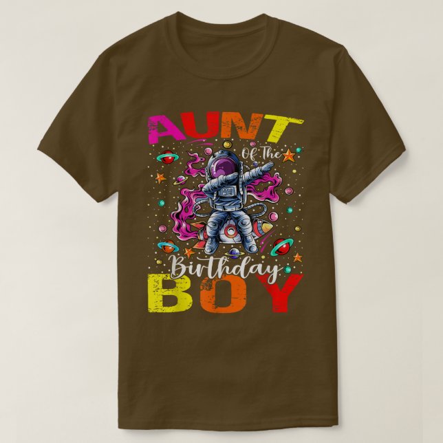 Aunt Of The Birthday Boy Astronaut Boy Space Theme T-Shirt (Design vorne)