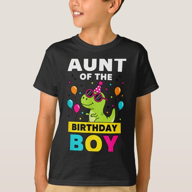 Aunt Of The Birthday Boy Dinosaur Party  T-Shirt (Vorderseite)