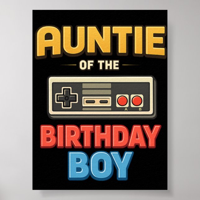 Aunt of The Birthday Boy Matching Family  Poster (Vorne)