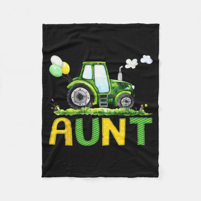 Aunt Of The Birthday Boy Tractor Farm Truck Matchi Fleecedecke (Vorderseite)