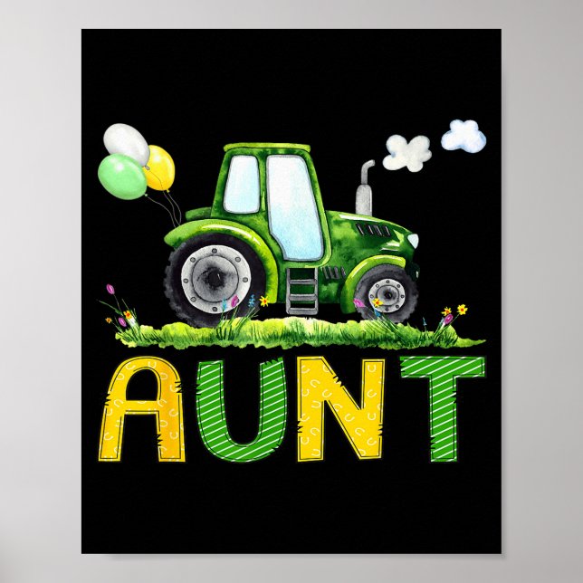 Aunt Of The Birthday Boy Tractor Farm Truck Matchi Poster (Vorne)