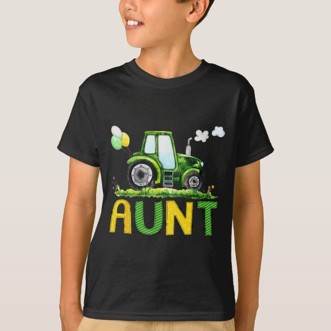 Aunt Of The Birthday Boy Tractor Farm Truck Matchi T-Shirt (Vorderseite)
