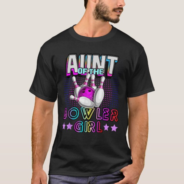 Aunt of the Bowler Girl Matching Family Bowling Bi T-Shirt (Vorderseite)