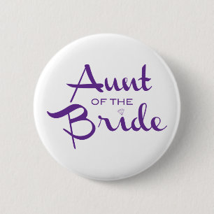 Aunt of the Bride Retro Script Button