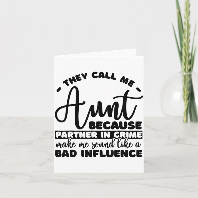 Aunt Partner In Crime Shirt Aunt Tee Shirts Sarcas Karte (Vorderseite)