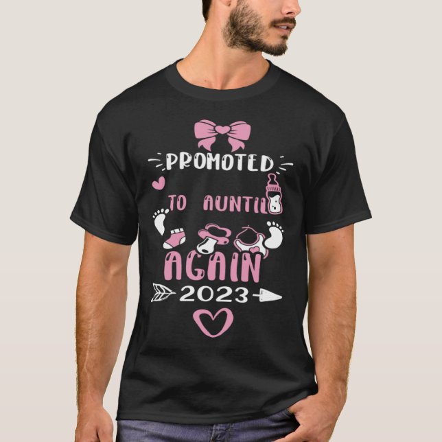 Aunt Promoted to Auntie Again 2023  Baby Girl T-Shirt (Vorderseite)