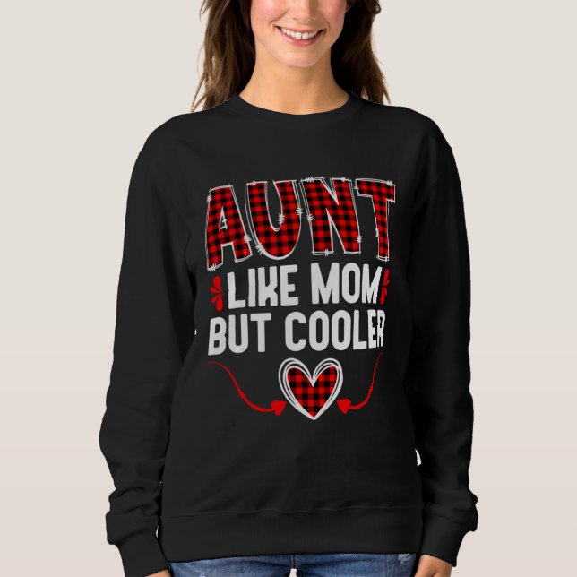 Aunt Retro Red Plaid Promoted To Aunt Mother s Day Sweatshirt (Vorderseite)