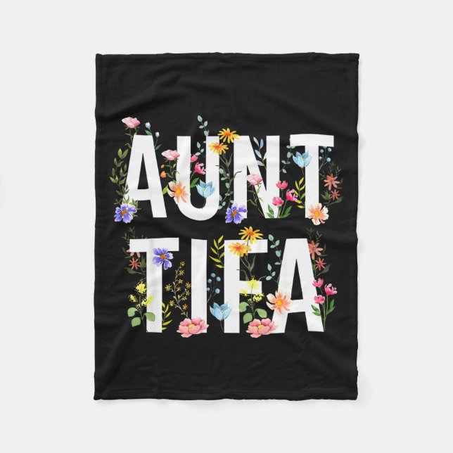 Aunt Tifa - Retro Wildflowers Floral Feminist Mom  Fleecedecke (Vorderseite)