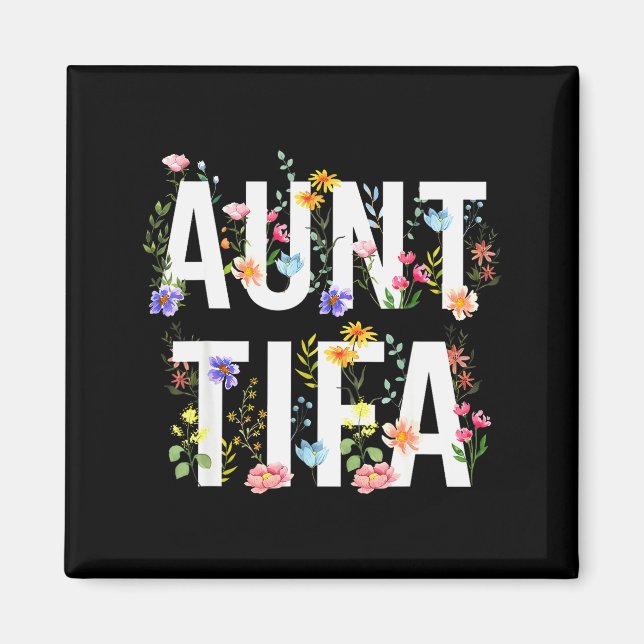Aunt Tifa - Retro Wildflowers Floral Feminist Mom  Magnet (Vorne)