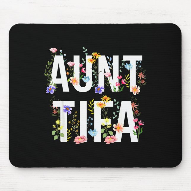 Aunt Tifa - Retro Wildflowers Floral Feminist Mom  Mousepad (Vorne)