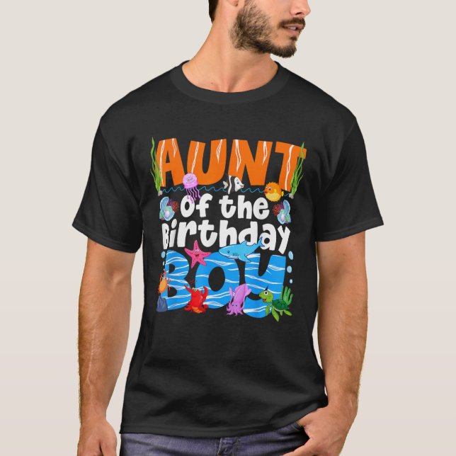 Aunt Under Sea Birthday Party Boys Ocean Sea Anima T-Shirt (Vorderseite)