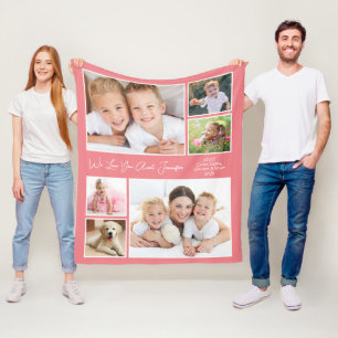 Aunt We Love You Photo Personalized Coral Fleecedecke